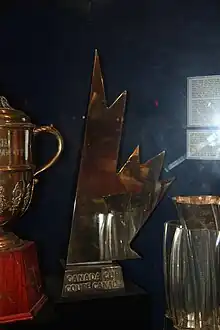 Photo of the Canada Cup trophy at the Hockey Hall of Fame