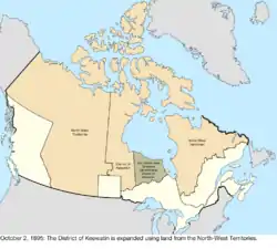 Map of the change to Canada on October 2, 1895