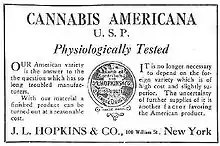 Image 44An advertisement for cannabis americana distributed by a pharmacist in New York in 1917 (from Medical cannabis)