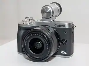 EF-M 15–45 mm f/3.5–6.3 IS STM mounted on an EOS M6