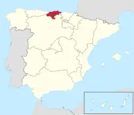 Map of Cantabria