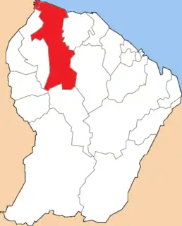 Location of the Canton of Mana in French Guiana