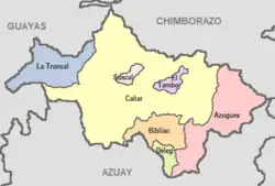 Cantons of Cañar Province