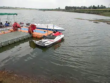 Boats and water bike at Yagachi Dam