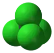 Space-filling model carbon tetrachloride