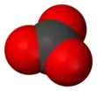 Space-filling model of the carbonate ion