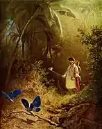 The butterfly hunter, 1840, a depiction from the era of butterfly collection