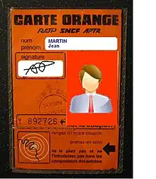 First design of the Carte Orange (1975)