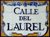 Spanish street sign, Calle Laurel