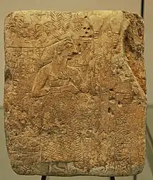 King priest on a votive tablet to Ningirsu, around the time of Lugalshaengu, before Ur-Nanshe. Found in Girsu, near Lagash. Louvre Museum.