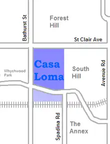 Location of Casa Loma