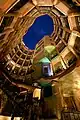 Casa Milà atrium at dusk, after restoration