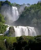 Marmore waterfall, the world's tallest man-made waterfall, was created by the ancient Romans.