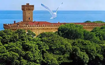 View from the Pasquini Castle looking towards the isle of Elba