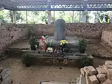 Stone lingam at temple 1A, at 2.1 meter tall, this is the largest stone lingam ever found in Southeast Asia