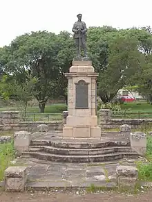 Stone monument in a park