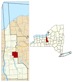 Location within Cayuga County and New York