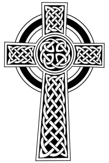 Ornamental Celtic cross with Celtic knots