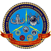 The U.S. Navy's Center for Explosive Ordnance Disposal & Diving logo