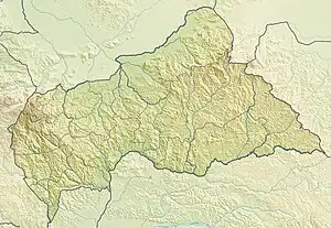 Map showing the location of Dzanga-Ndoki National Park