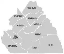 Central California is most commonly identified with 10 counties in the southeast part of Northern California