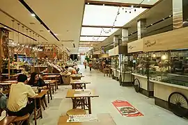 Eathai food court in basement