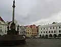 Marian column Cesky Krumlov town square