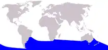 Arnoux's beaked whale range