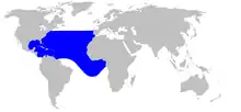 Gervais' beaked whale range