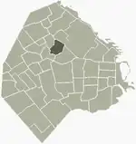 Location of Chacarita within Buenos Aires