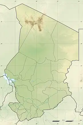 Map showing the location of Fada Archei Faunal Reserve