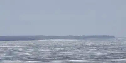 Chambers Island across frozen Green Bay