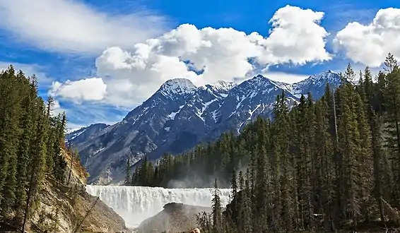 Chancellor Peak seen with Wapta Falls