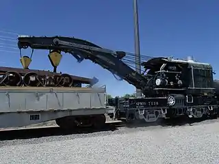 Railroad Steam Wrecking Crane and Tool Car