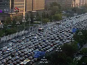 Image 12Road congestion is an issue in many major cities (pictured is Chang'an Avenue in Beijing). (from Car)