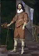 Charles I in a points-fastened doublet and breeches. 1629, by Daniel Mijtens the Elder