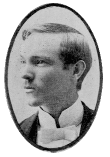 Oval portrait of Bollman, a young man looking left