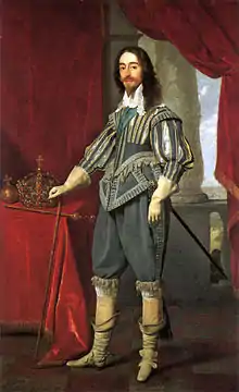 King Charles I wearing Cavalier boots