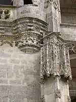 Detail of the Longueville staircase, Château de Châteaudun, showing juxtaposition of Flamboyant Gothic and antique decoration