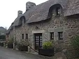 Thatched roof cottage in Kerascoët village