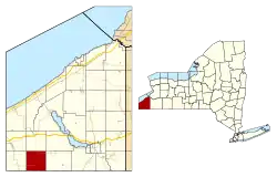 Location within Chautauqua County and New York