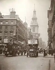 Image 19Cheapside pictured in 1909, with the church of St Mary-le-Bow in the background (from History of London)