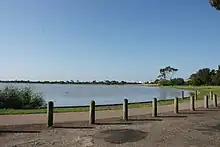 Footpath and view over Cherry Lake