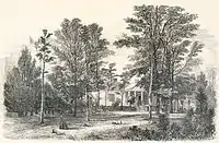 Engraving of Chestnut Hill, published following King's death in the Illustrated News, New York, April 30, 1853. The house was destroyed by fire during the 1920s.