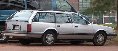 1987-1990 Chevrolet Celebrity station wagon, rear view