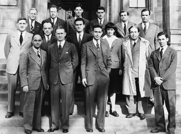 Image 72Some of the Chicago Pile Team, including Enrico Fermi and Leó Szilárd (from Nuclear reactor)