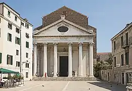 Facade portico of San Nicolò di Tolentino (Venice)