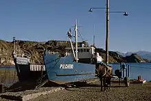 Boat near Chile Chico in Chile