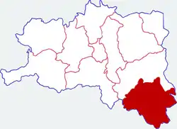 Location in Hanzhong