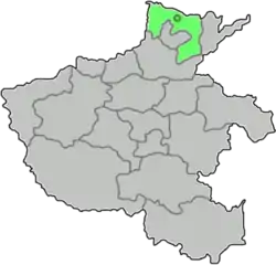 Location of Anyang City jurisdiction in Henan